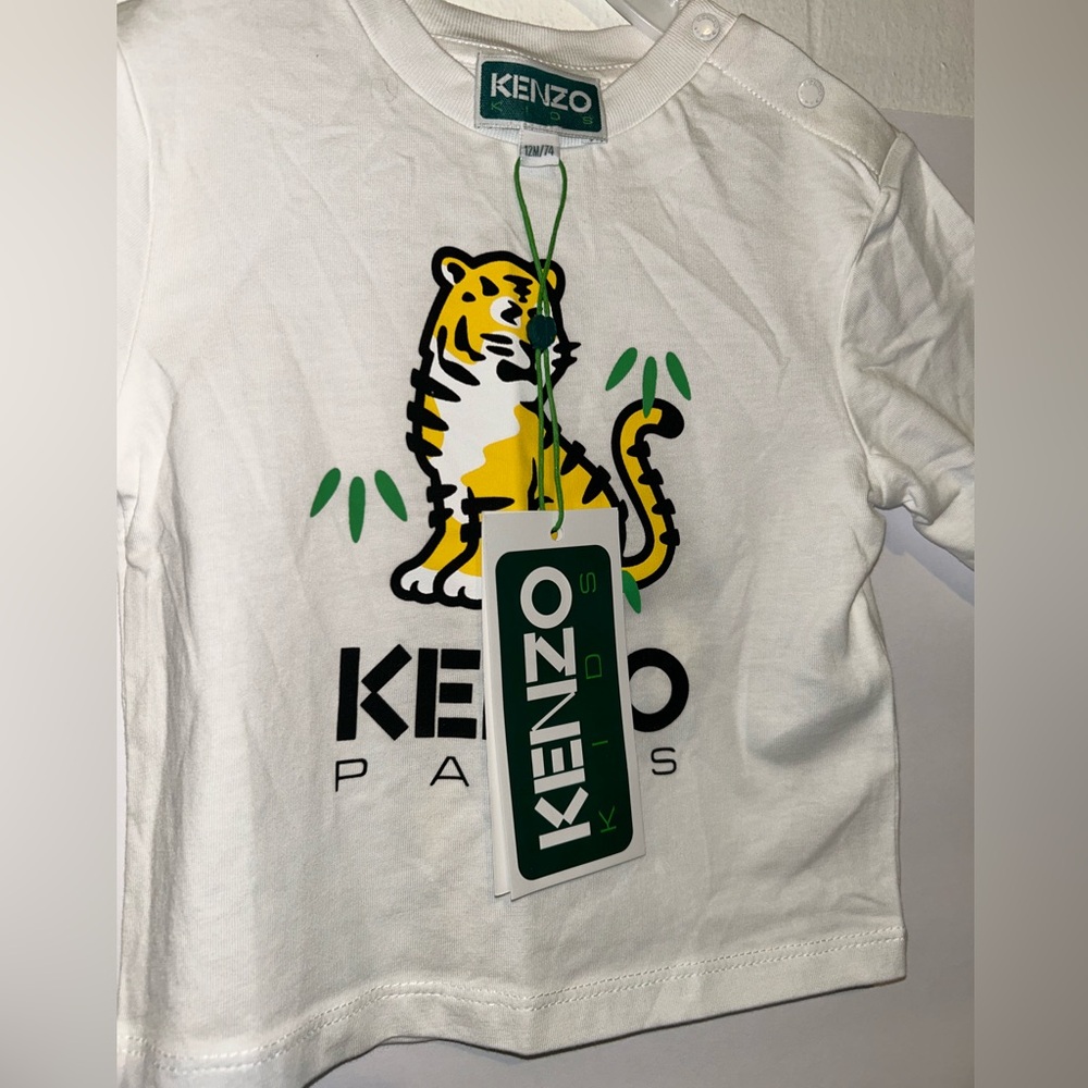 Designer Baby Wear White Long Sleeve Tiger Shirt